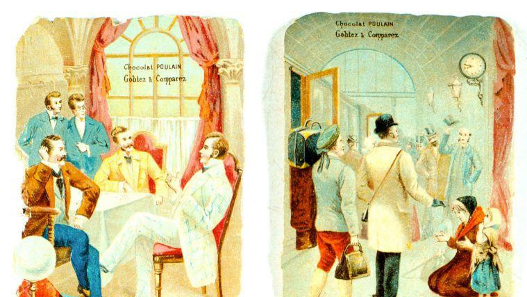 Čokolada Pulen se reklamira ilustrovanim scenama iz knjige „Put oko sveta za 80 dana"