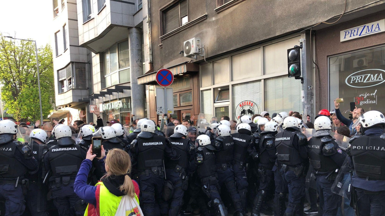 studenti, policija, protest, RTS