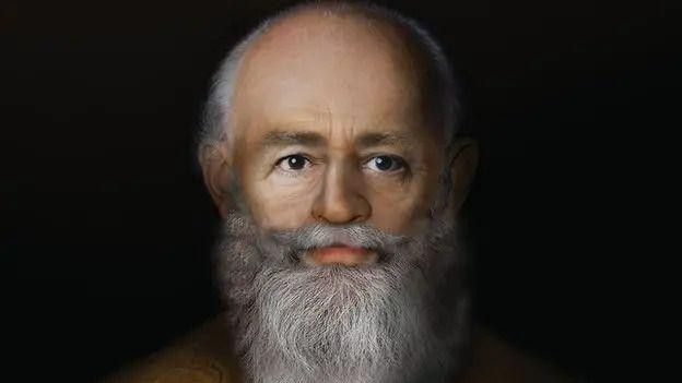 Stariji čovek sa sivom bradom, brkovima i krupnim tamnim očima