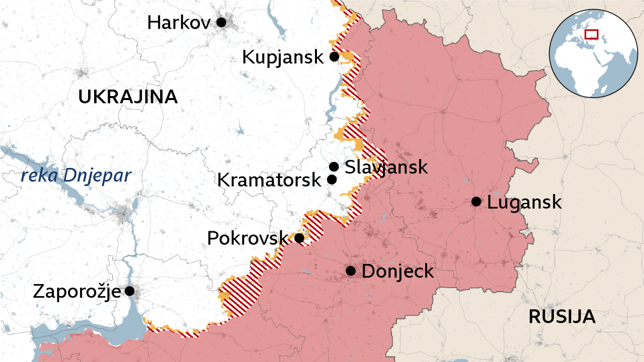 mapa istočne ukrajine