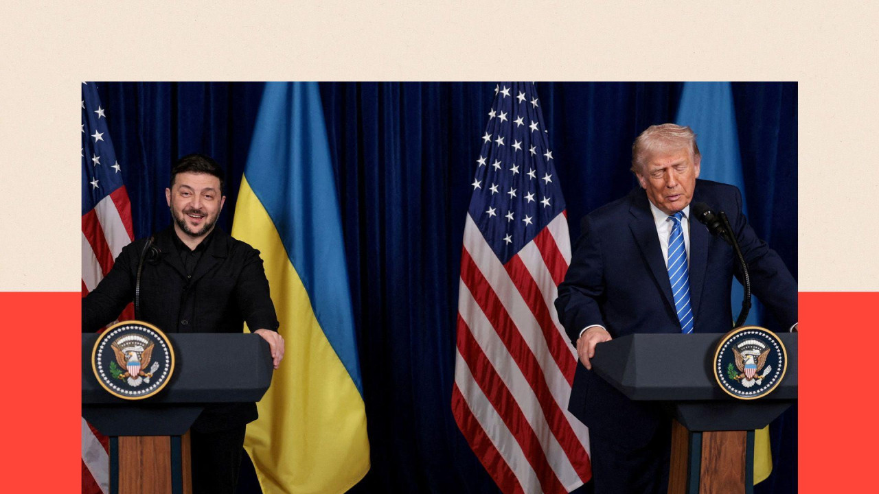 Vladimir Zelenski (levo) i Donald Tramp (desno)