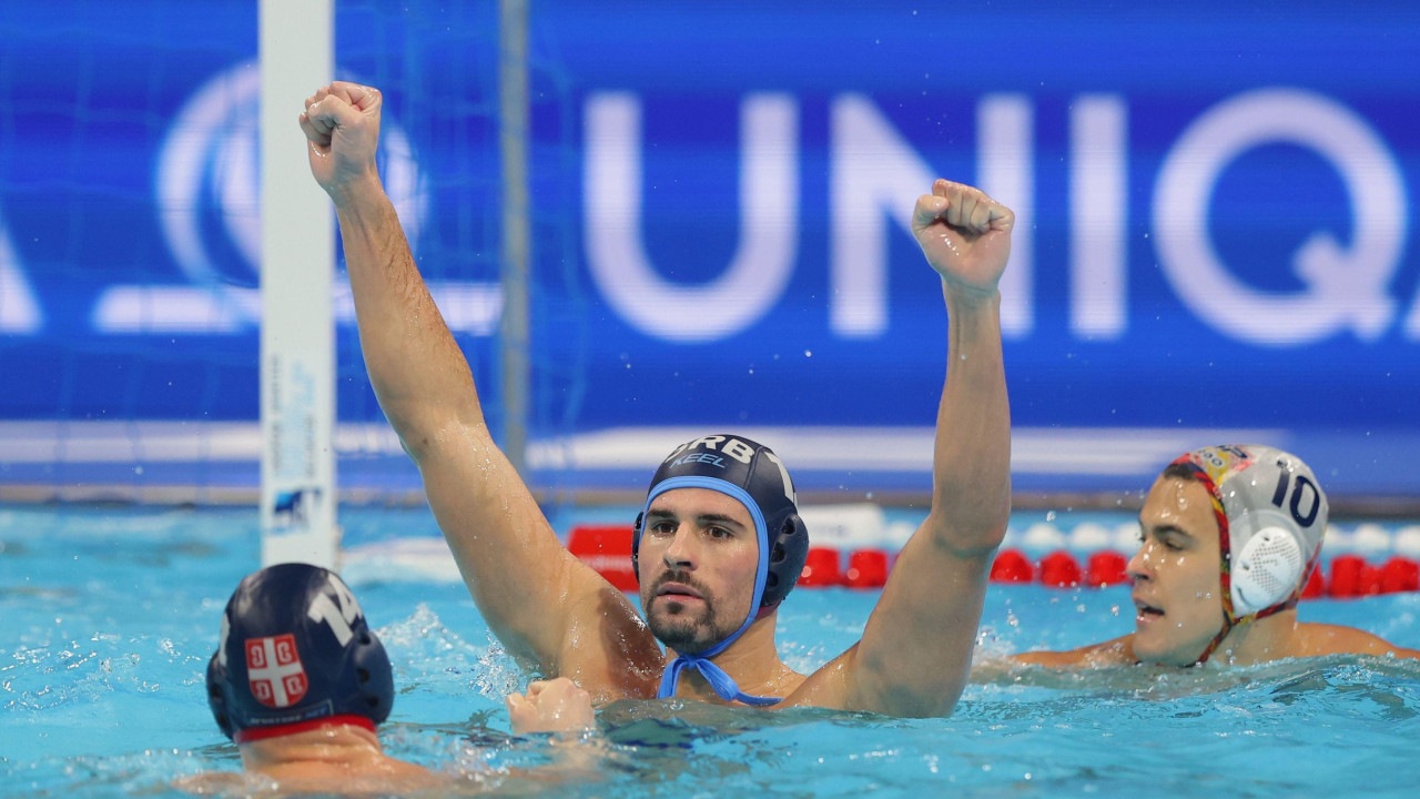 vaterpolo, evropsko prvenstvo u vaterpolu, srbija - španija, rašović se raduje golu protiv Španije