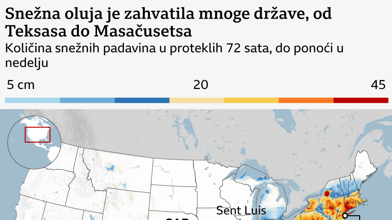 snežna oluja u americi, mećava u americi, koje američke države je zahvatila snežna oluja